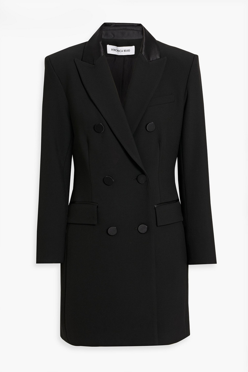 veronica beard - elianna crepe mini tuxedo dress - black - us 0