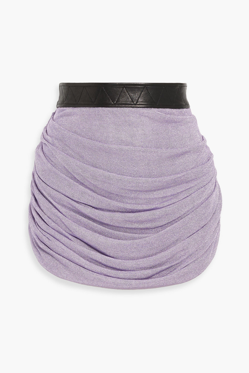 Khaite - Dratton draped metallic tulle mini skirt - Purple - US 4
