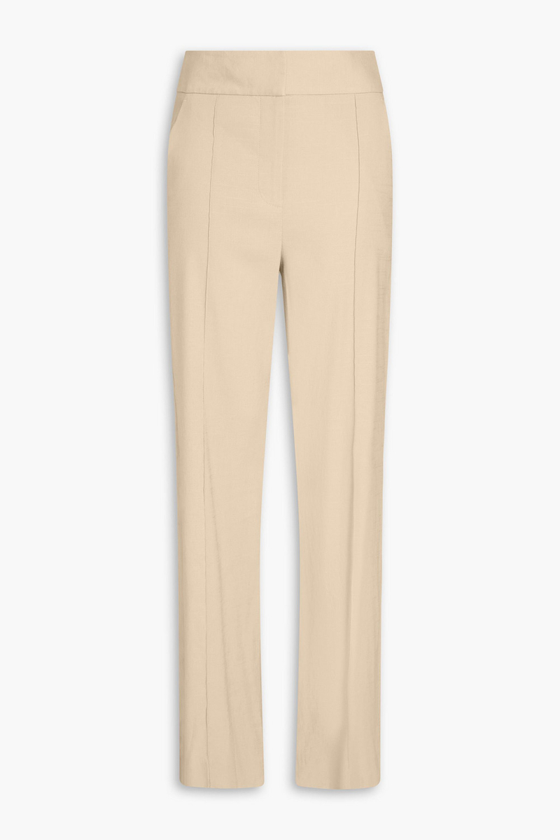 veronica beard - cruz linen-blend straight-leg pants - neutral - us 6