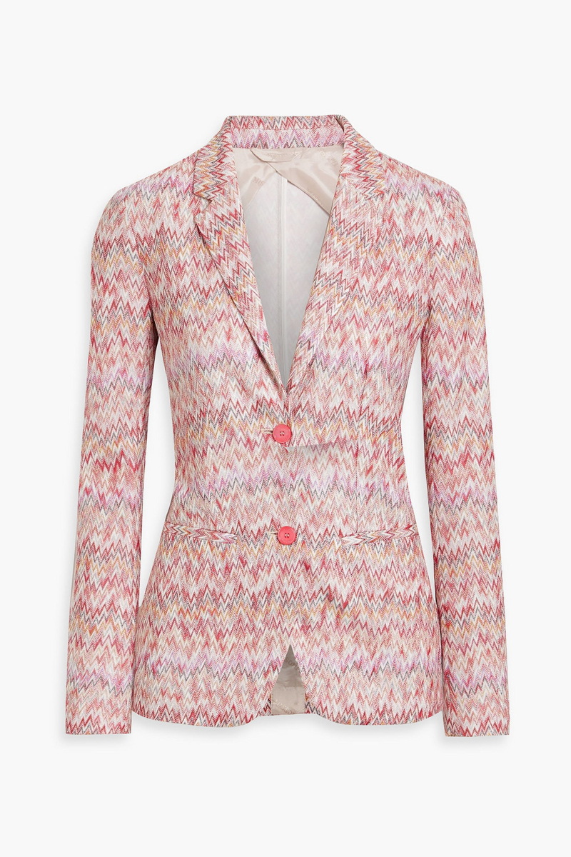 missoni - metallic crochet-knit blazer - red - it 38