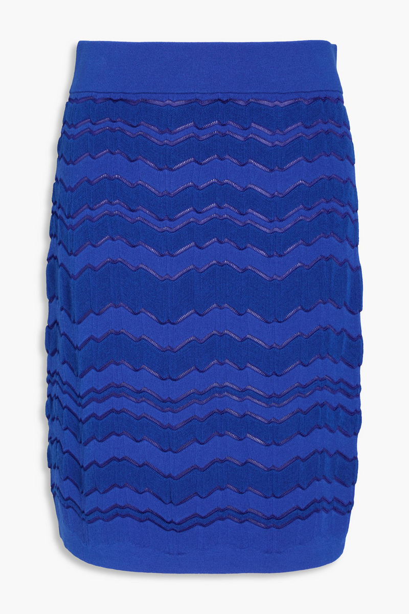 missoni - crochet-knit mini skirt - blue - s