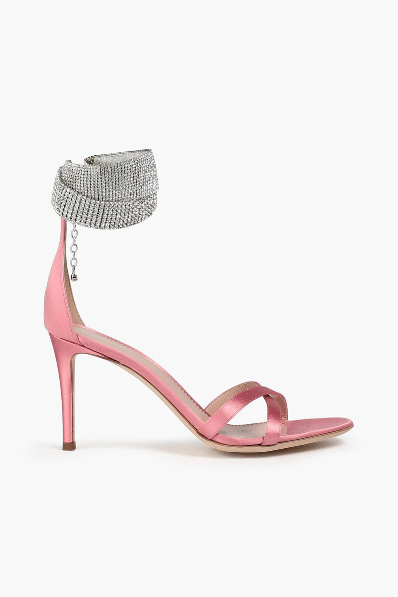 Giuseppe Zanotti - Crystal-embellished satin sandals - Pink - EU 41