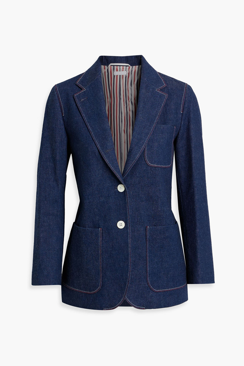 thom browne - denim blazer - blue - it 38