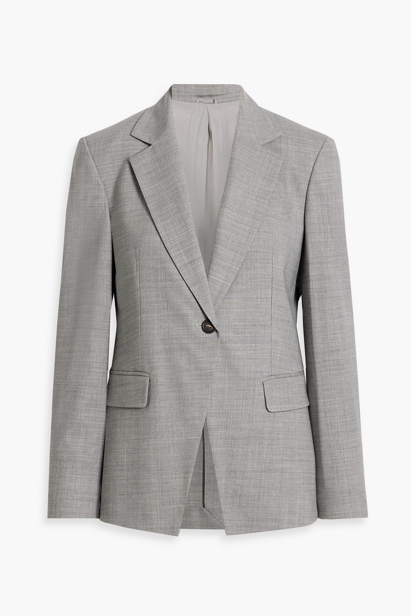 brunello cucinelli - bead-embellished wool-blend blazer - gray - it 38