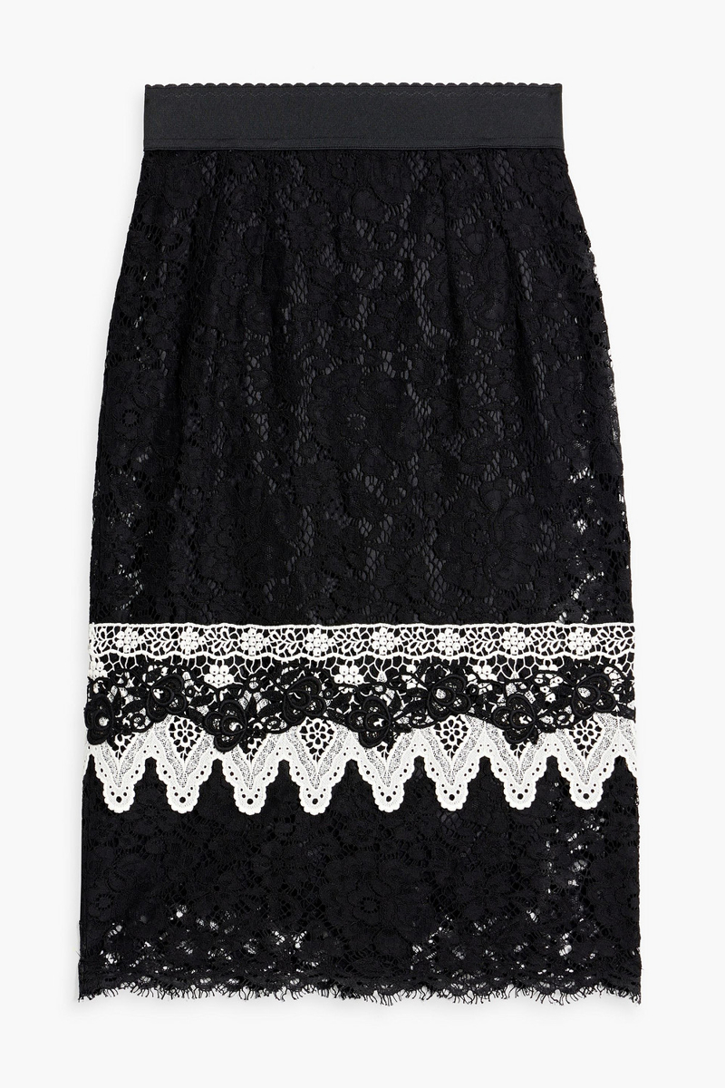 Dolce&Gabbana - Cotton-blend lace skirt - Black - IT 38