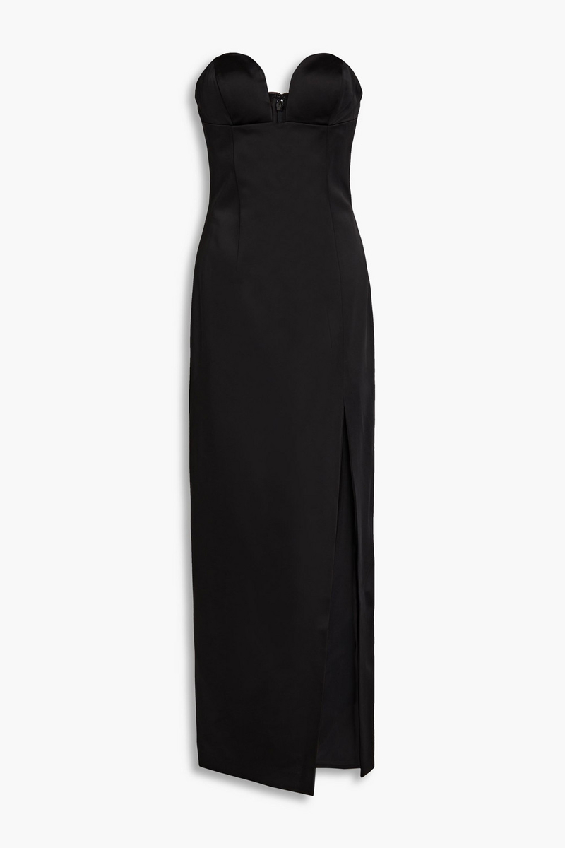 Sara Battaglia - Strapless satin maxi dress - Black - IT 42