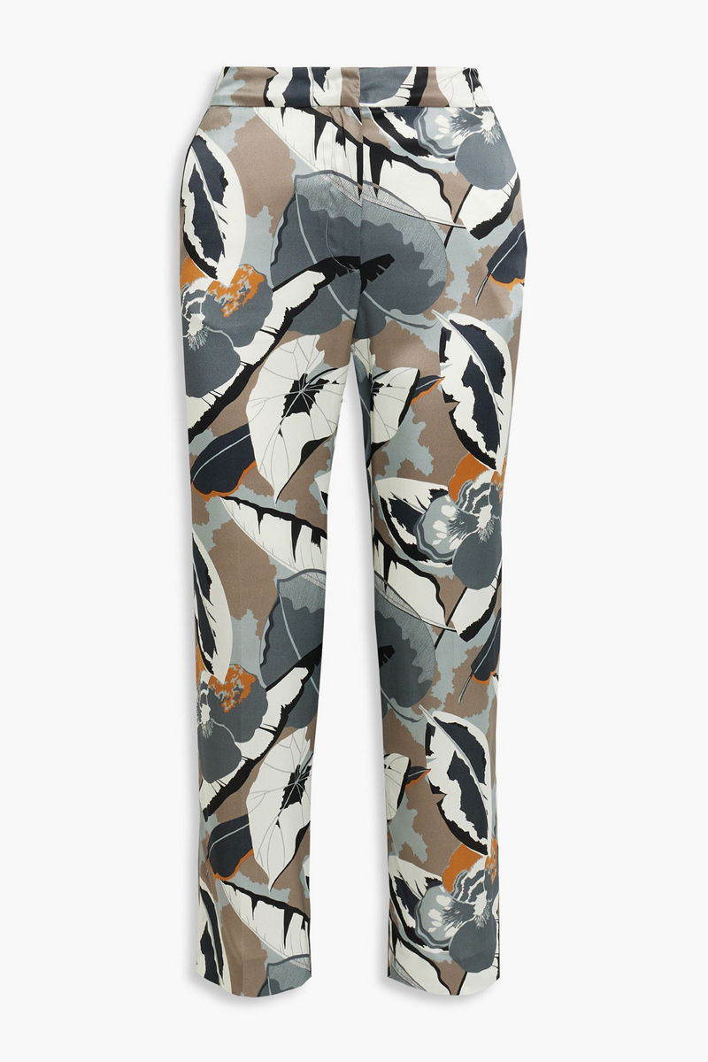 fabiana filippi - cropped printed silk-satin straight-leg pants - multicolor - it 44