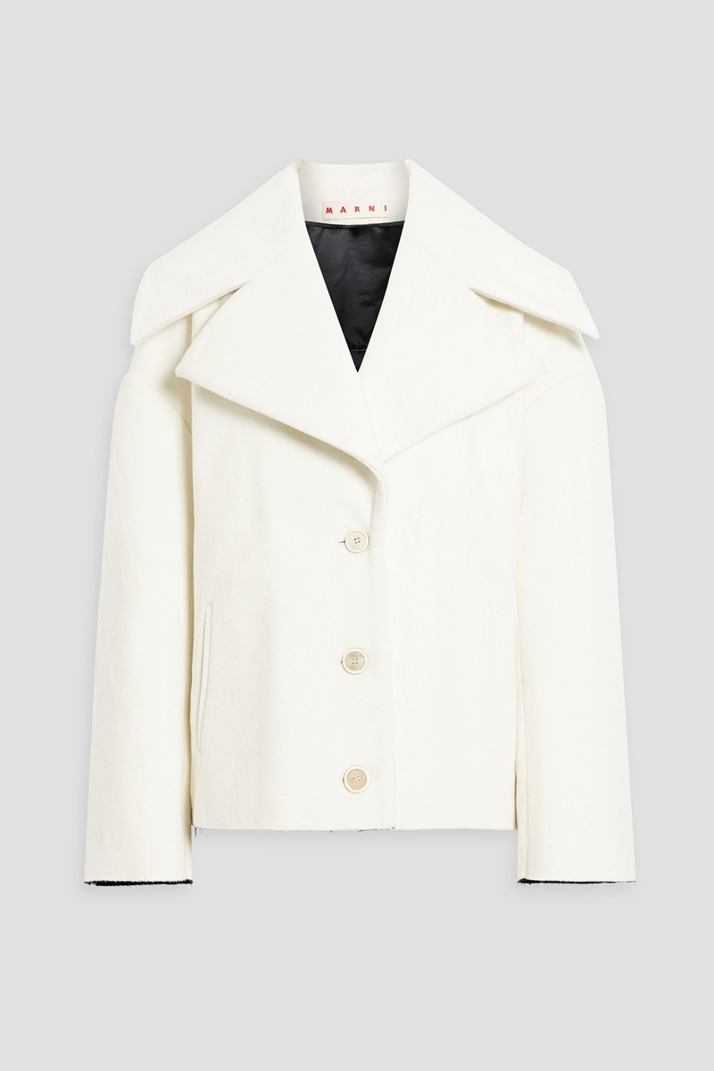 marni - wool-blend felt jacket - white - it 40