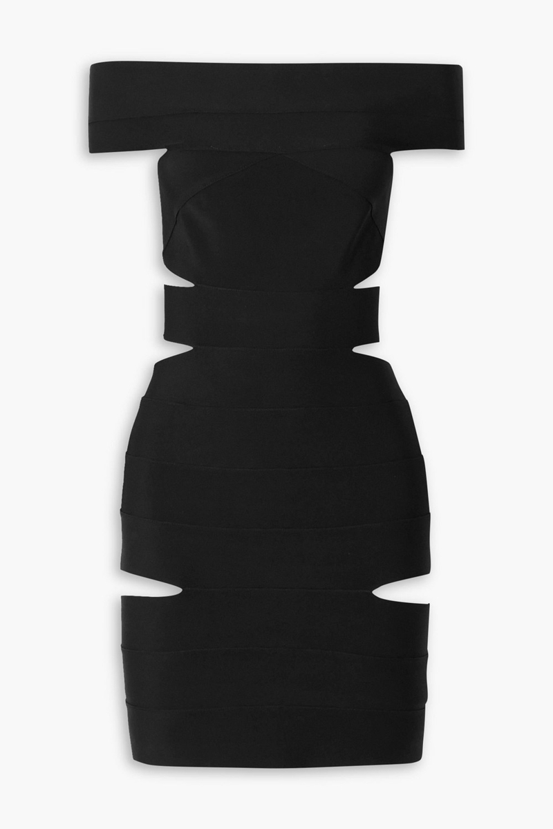 Alexandre Vauthier - Off-the-shoulder cutout stretch-knit mini dress - Black - FR 36