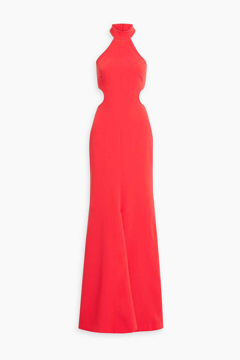 Cinq à Sept - Melba cutout crepe halterneck gown - Red - US 12