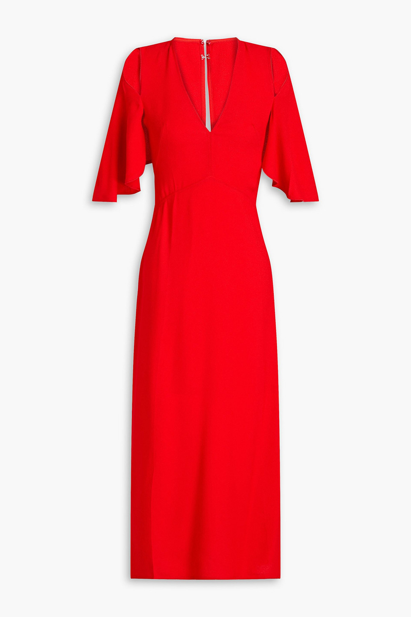 Victoria Beckham - Cold-shoulder crepe midi dress - Red - UK 10