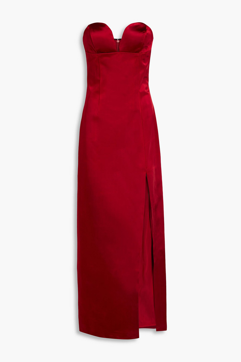 Sara Battaglia - Strapless satin maxi dress - Red - IT 44