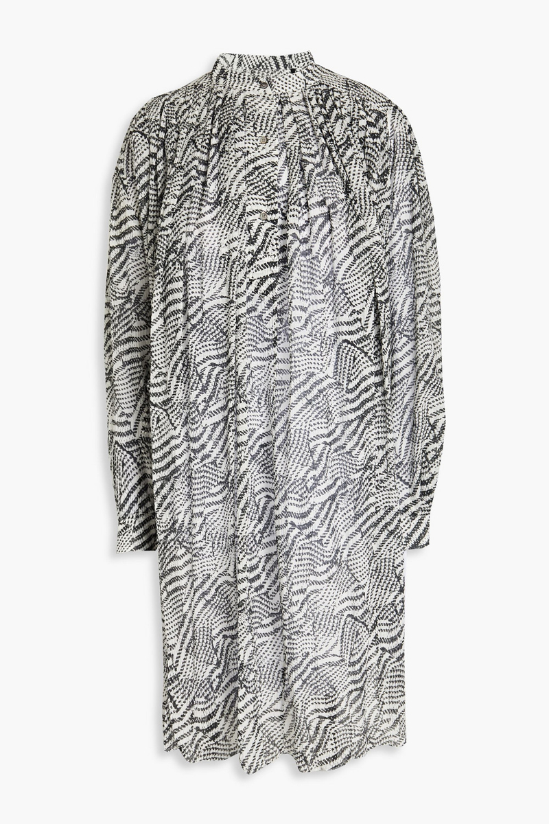 Isabel Marant - Erika printed cotton and silk-blend gauze mini dress - Black - FR 36