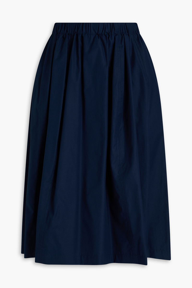 marni - gathered cotton-poplin midi skirt - blue - it 36