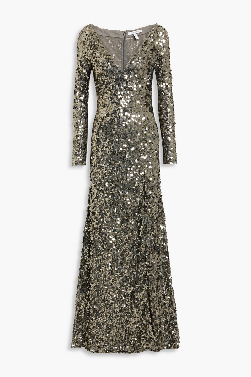 Rachel Gilbert - Fleur sequined tulle gown - Metallic - 0