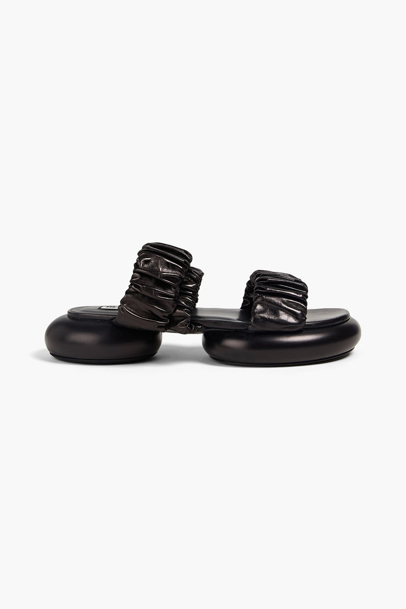 Jil Sander - Ruched leather platform sandals - Black - EU 37.5
