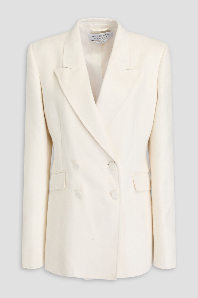 gabriela hearst - double-breasted brushed silk blazer - white - it 46