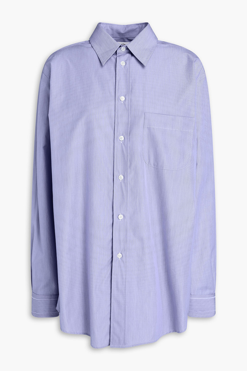 maison margiela - oversized cotton-poplin shirt - blue - it 38