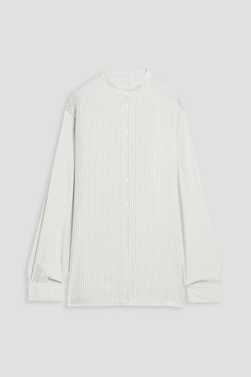 veronica de piante - daisy striped silk shirt - white - it 40