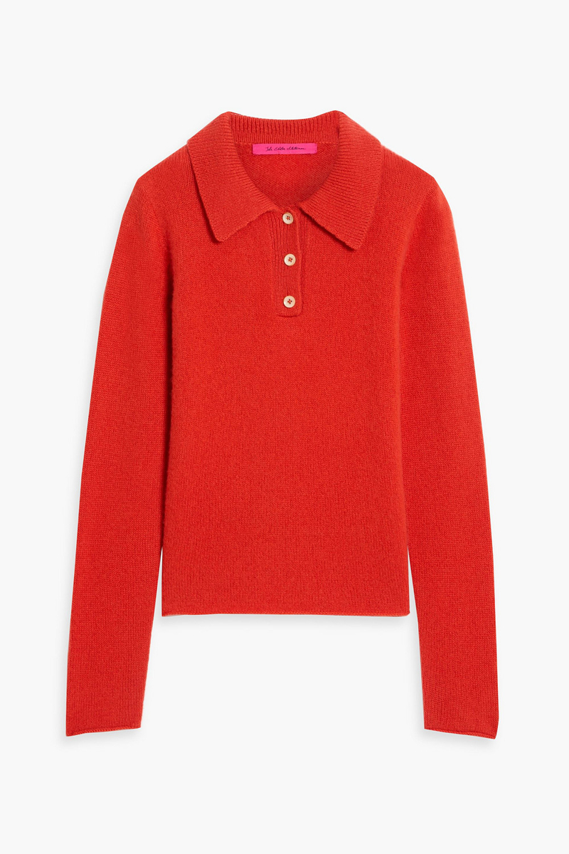 the elder statesman - cashmere polo sweater - orange - xs