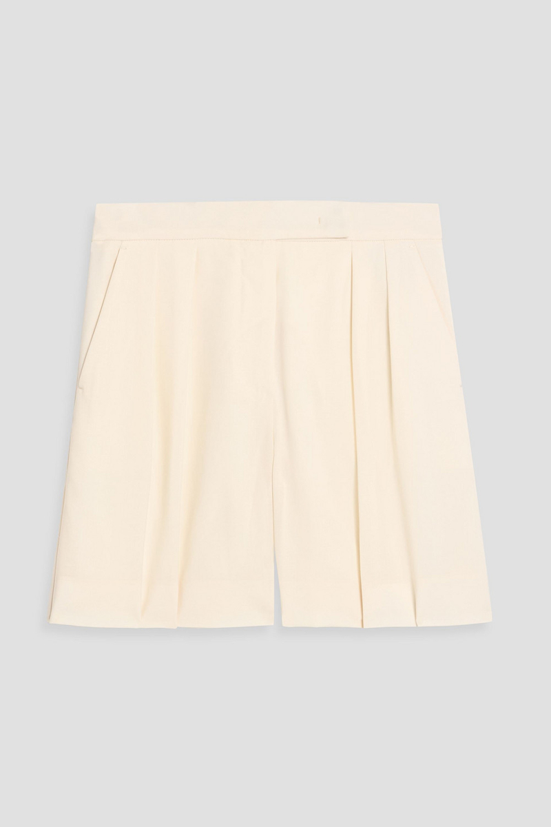 max mara - priamo wool-crepe shorts - white - it 34