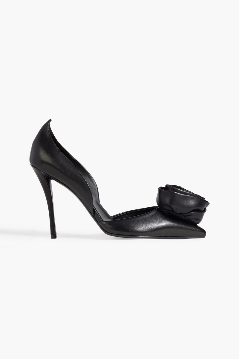 Roger Vivier - Floral-appliquéd leather pumps - Black - EU 36