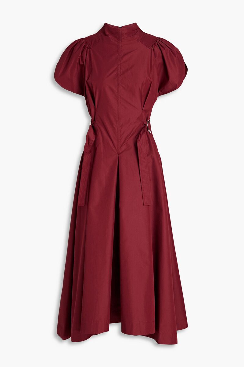 3.1 Phillip Lim - Pleated cotton-blend poplin midi dress - Red - US 6