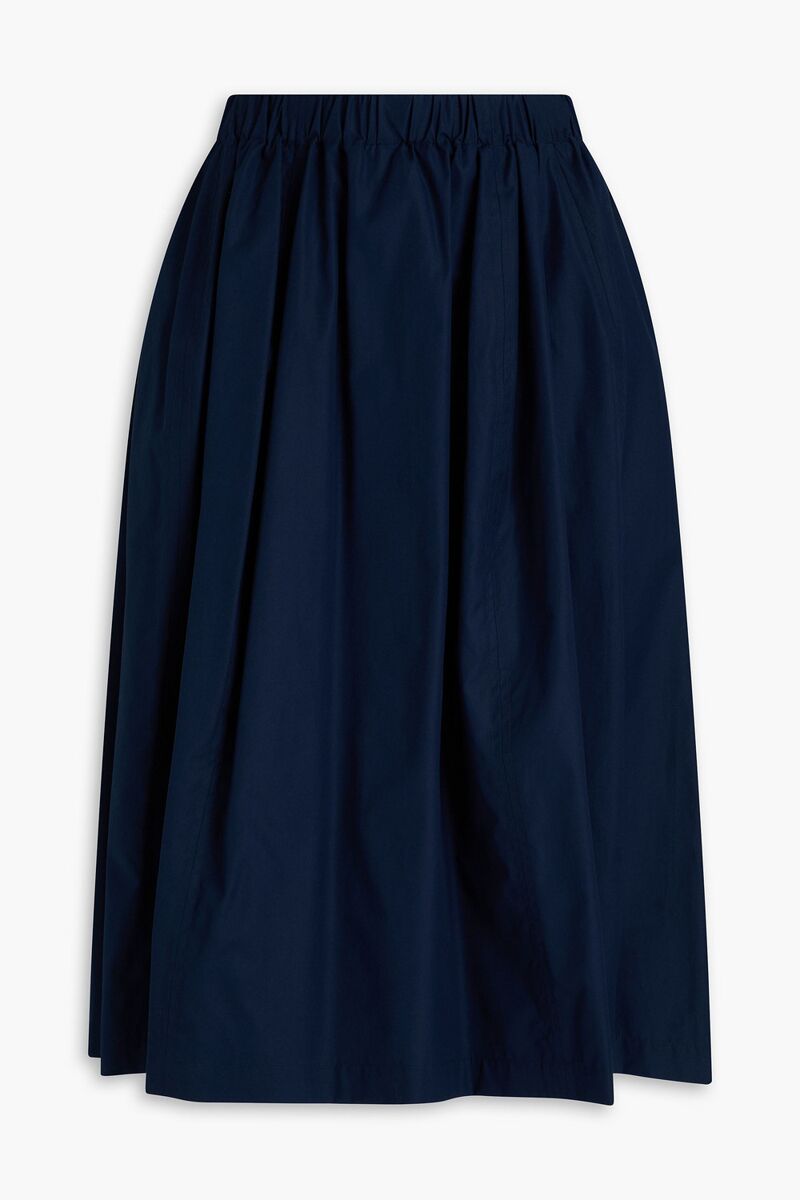 Marni - Gathered cotton-poplin midi skirt - Blue - IT 46