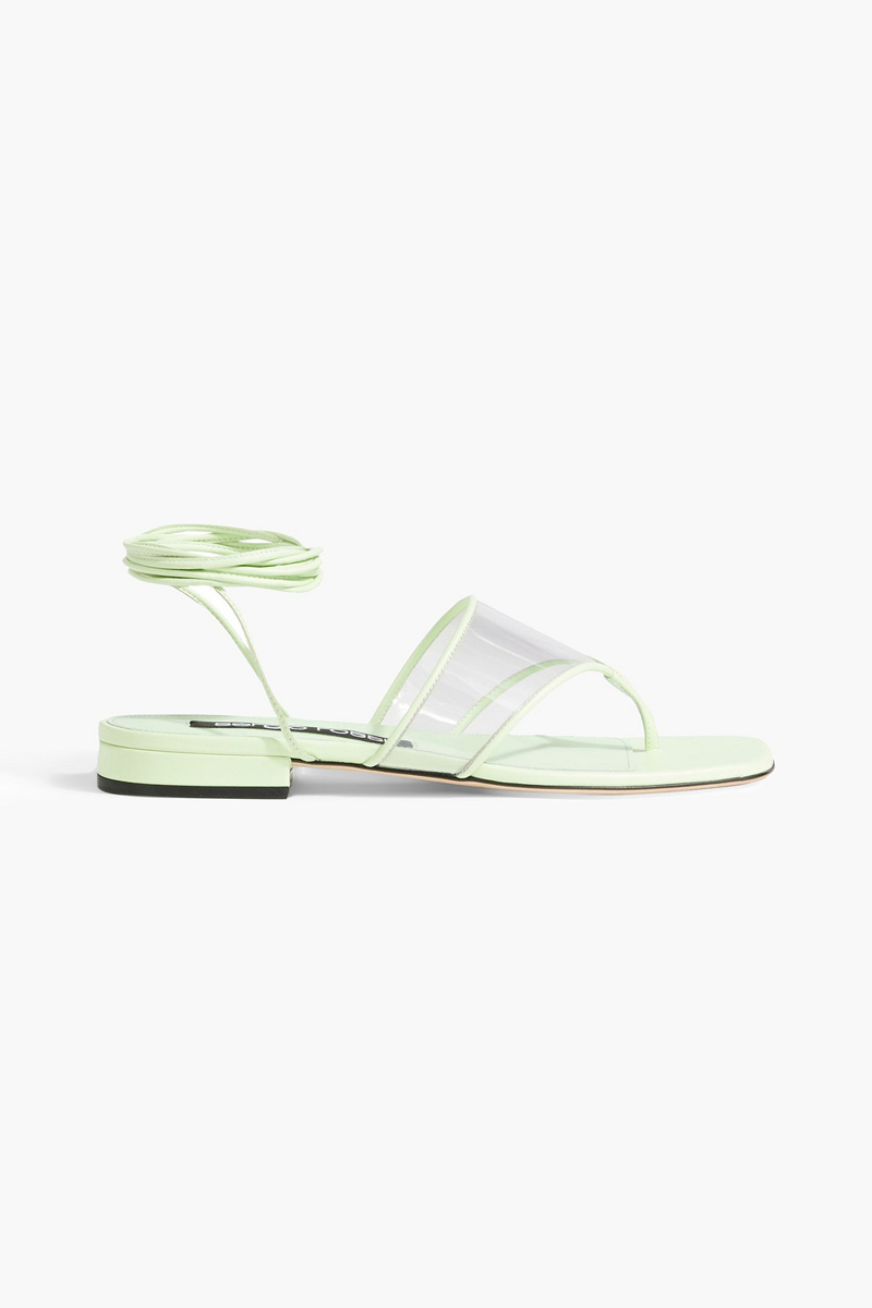 Sergio Rossi - sr Lunettes 15 leather and PVC sandals - Green - EU 37