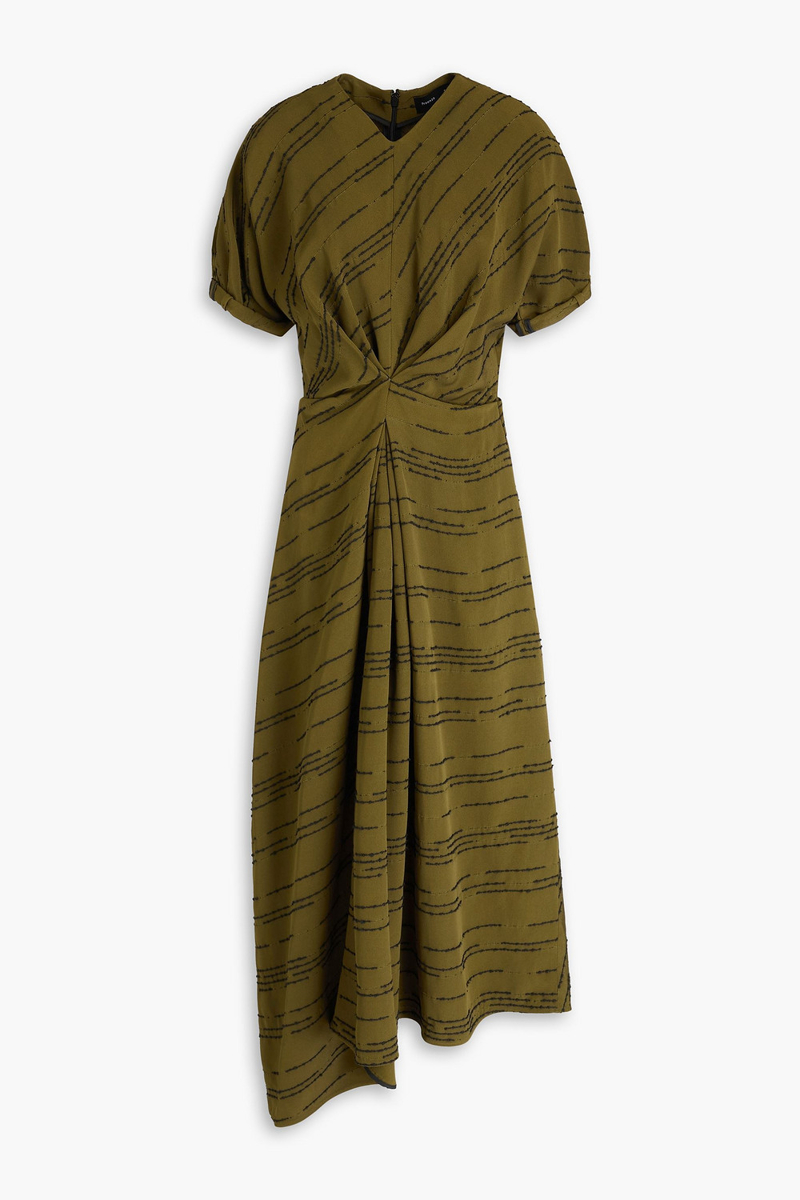 proenza schouler - vivienne striped jacquard midi dress - green - us 4