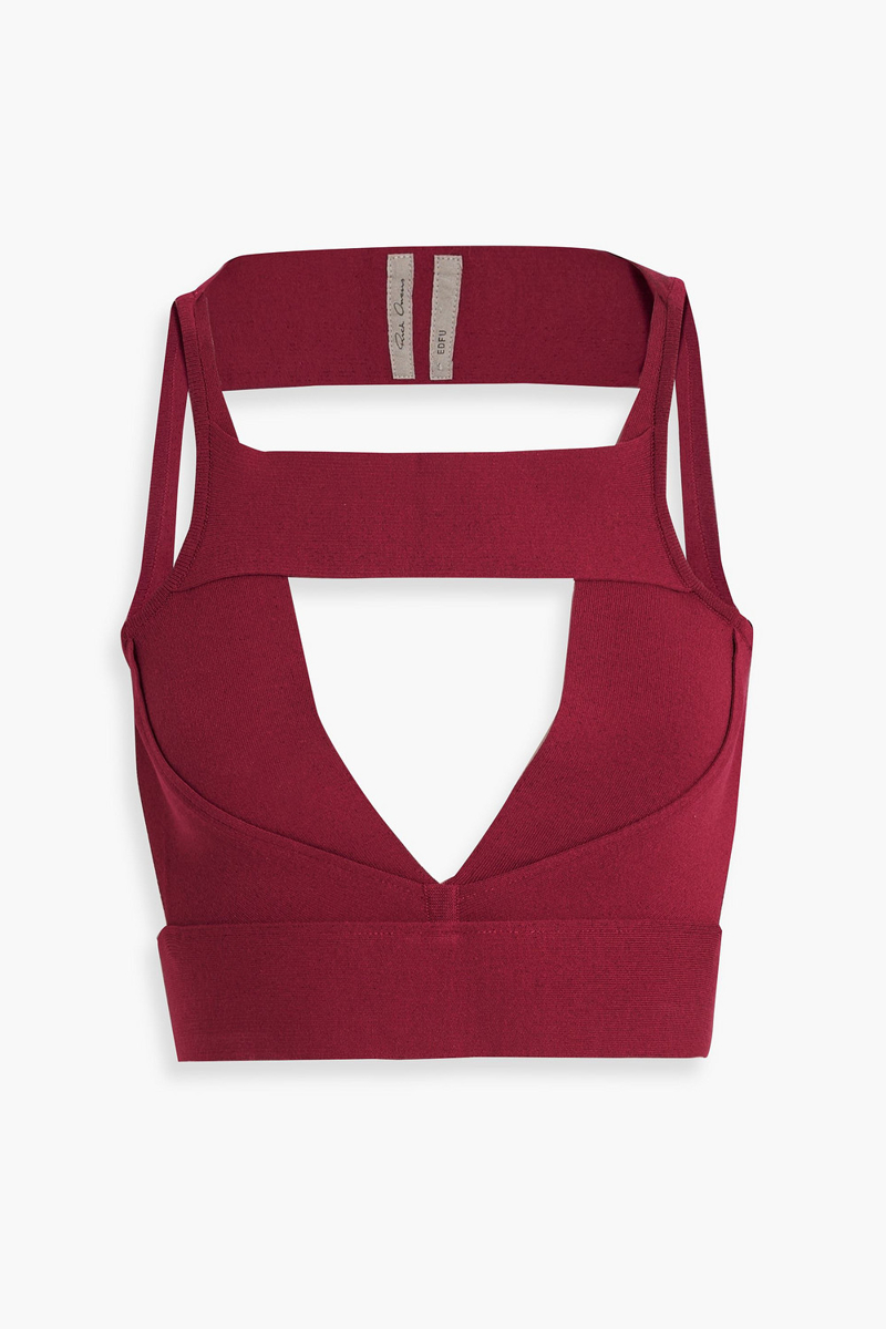 Rick Owens - Cropped cutout knitted top - Purple - L