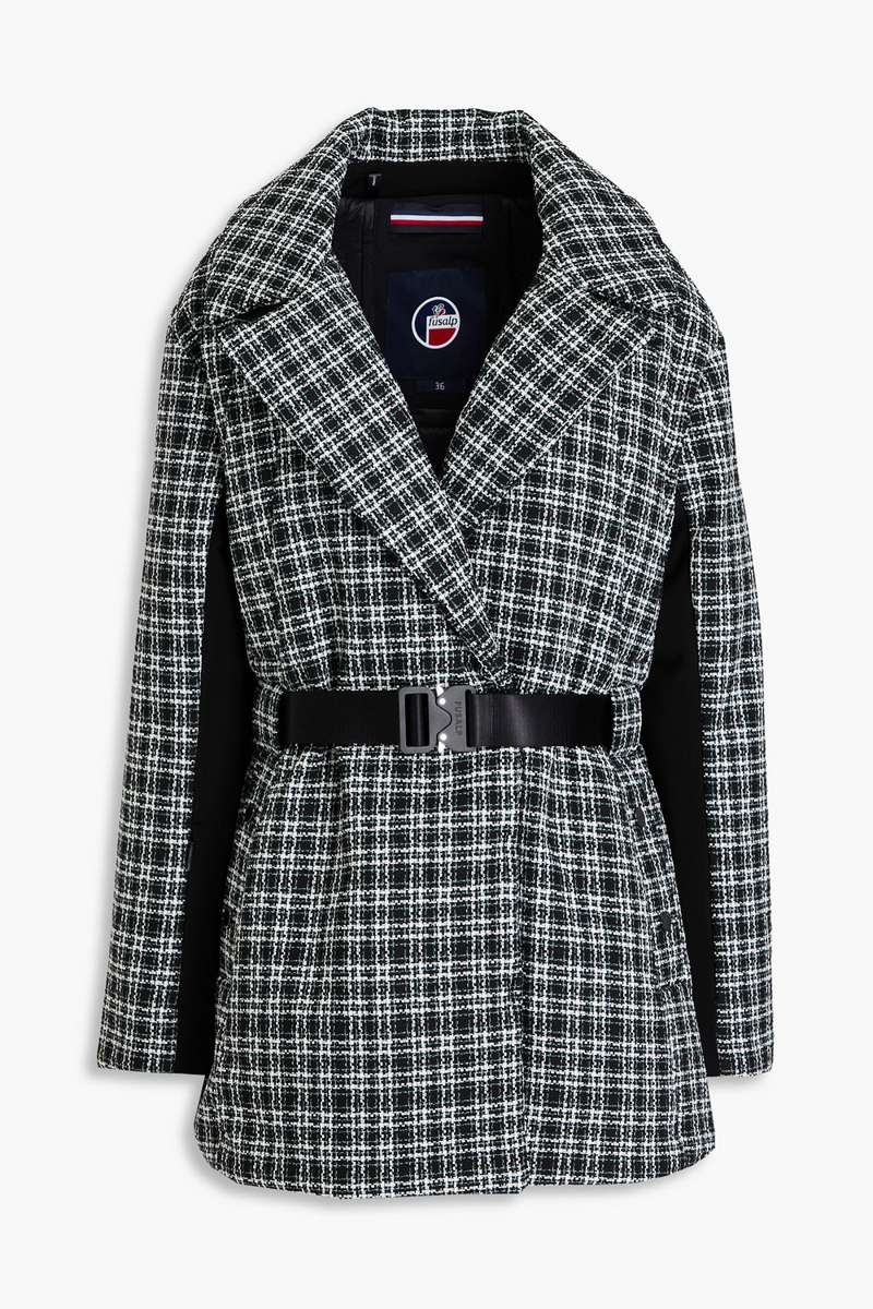 fusalp - belted tweed jacket - black - fr 40