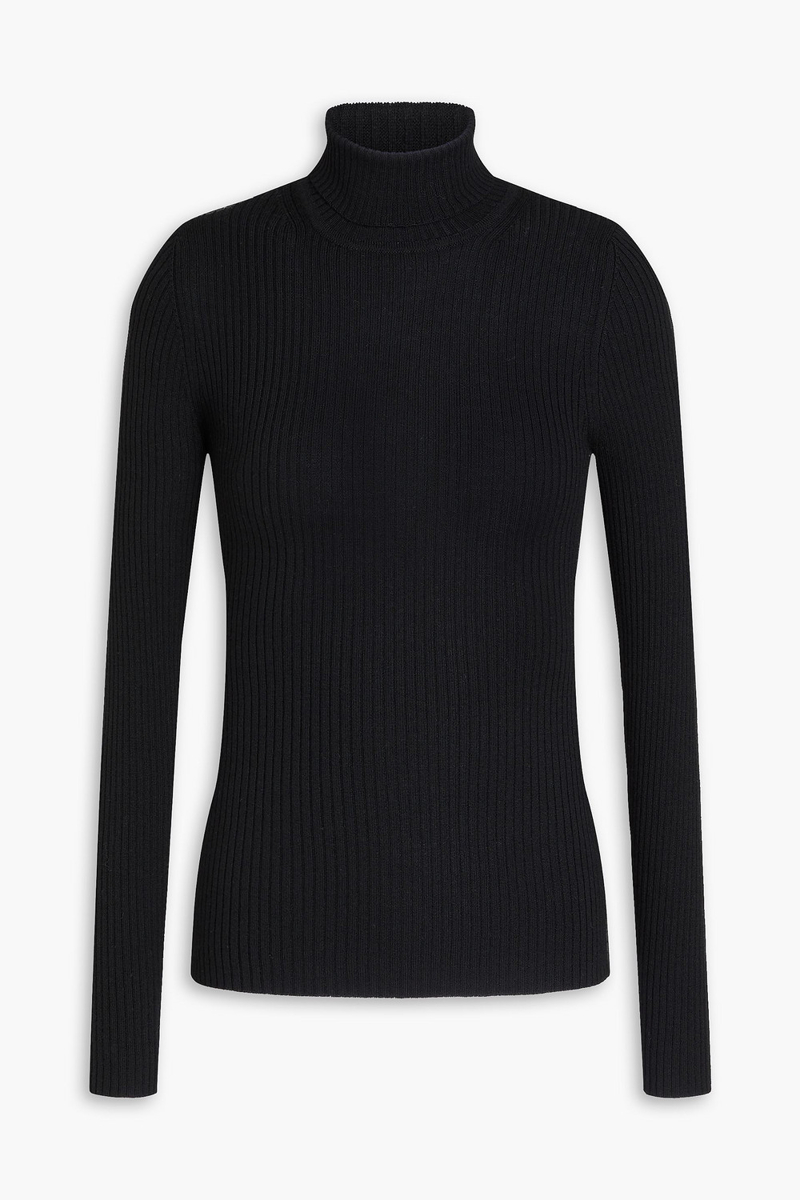 zimmermann - ribbed-kit turtleneck sweater - black - 0