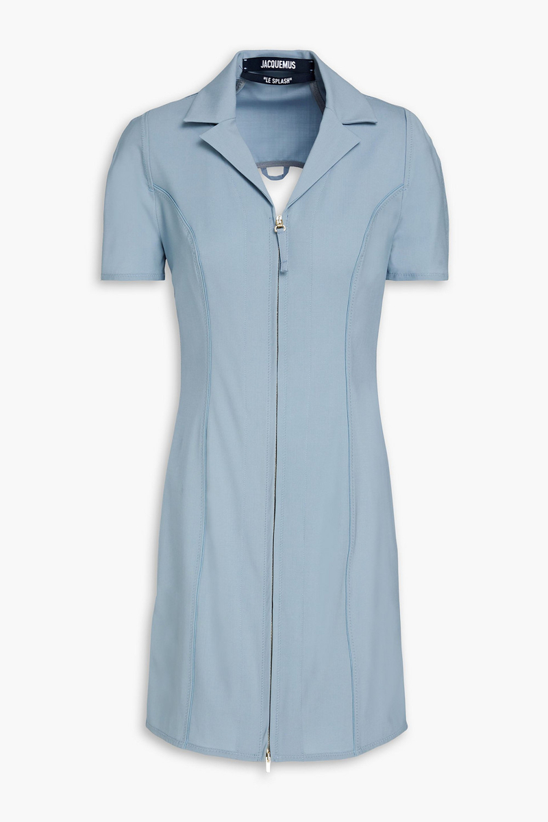 JACQUEMUS - Tangelo cutout stretch-wool mini dress - Blue - FR 32