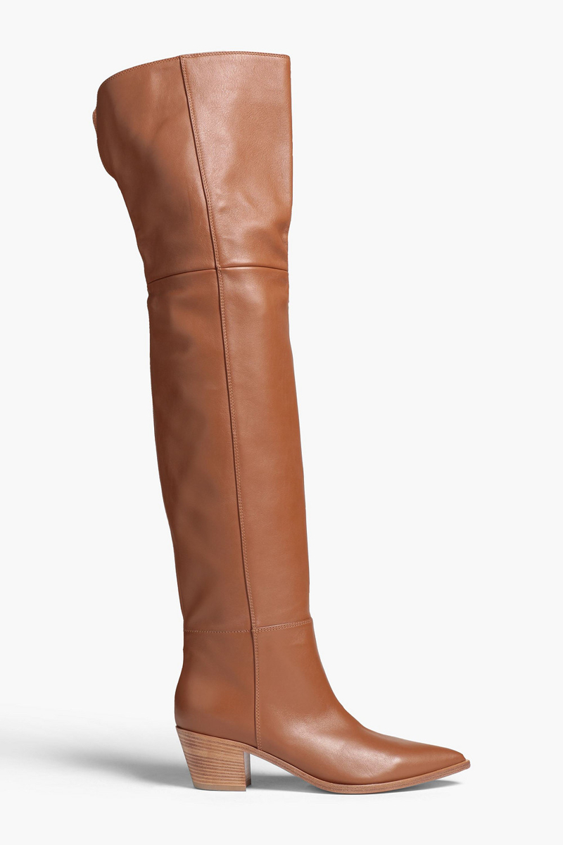 Gianvito Rossi - Leather thigh boots - Brown - EU 37.5