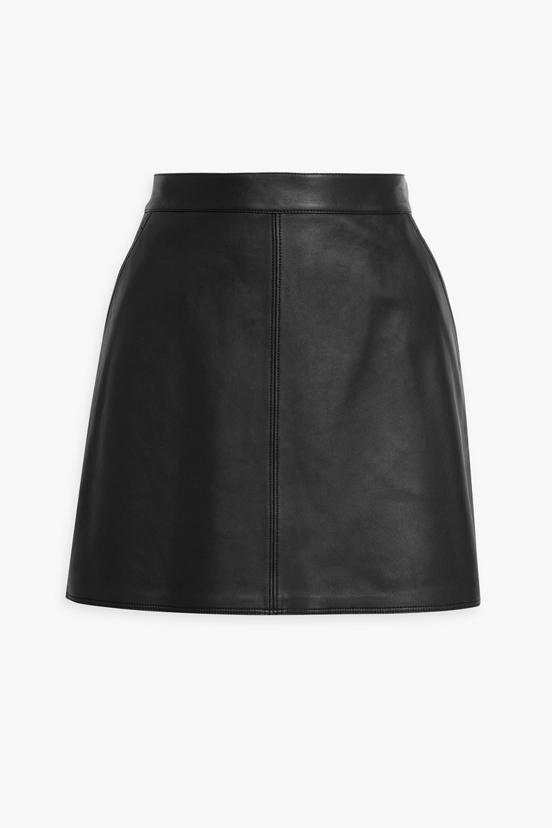 theory - leather mini skirt - black - us 10