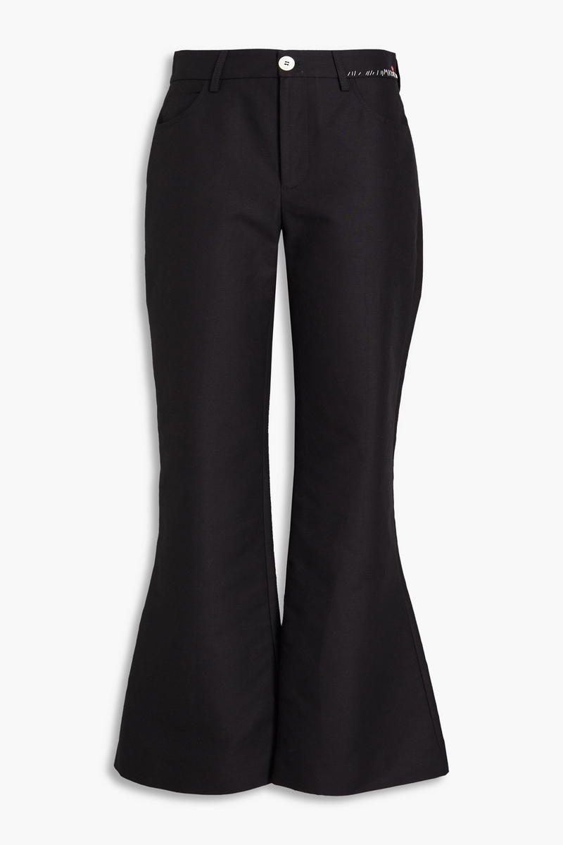 marni - cotton flared pants - black - it 40