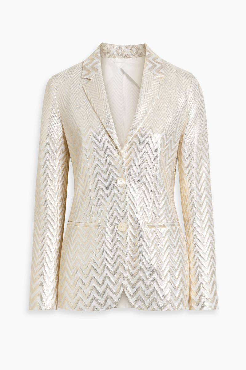 missoni - metallic cotton-blend blazer - metallic - it 44