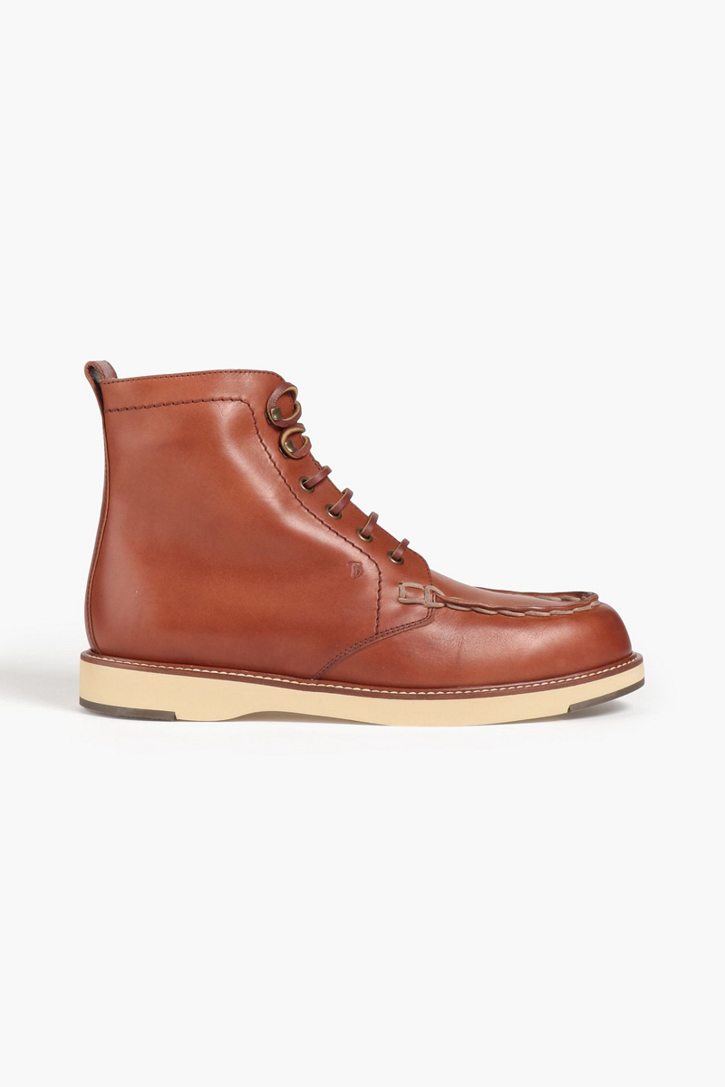 Tod's - Lace-up leather ankle boots - Brown - EU 37.5