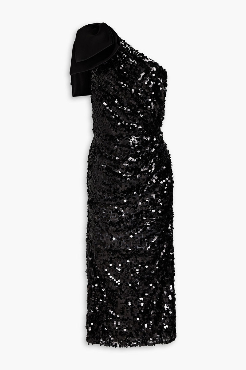 Dolce&Gabbana - One-shoulder sequined tulle midi dress - Black - IT 36