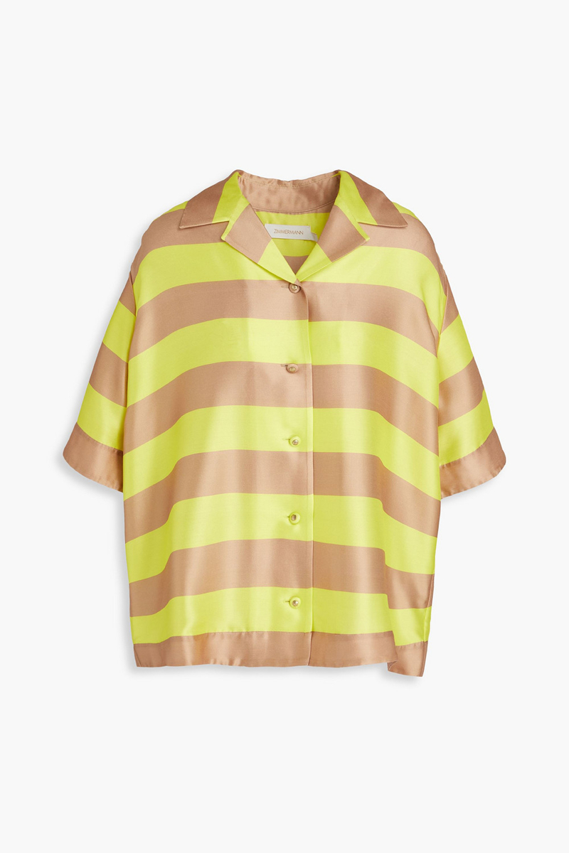 zimmermann - striped silk shirt - green - 00