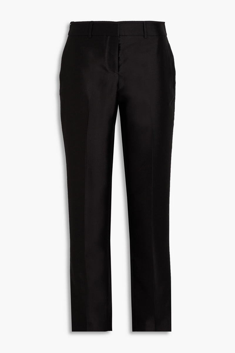zimmermann - wool and silk-blend straight-leg pants - black - 0