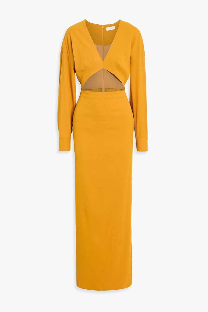 lapointe - cutout crepe maxi dress - yellow - us 6