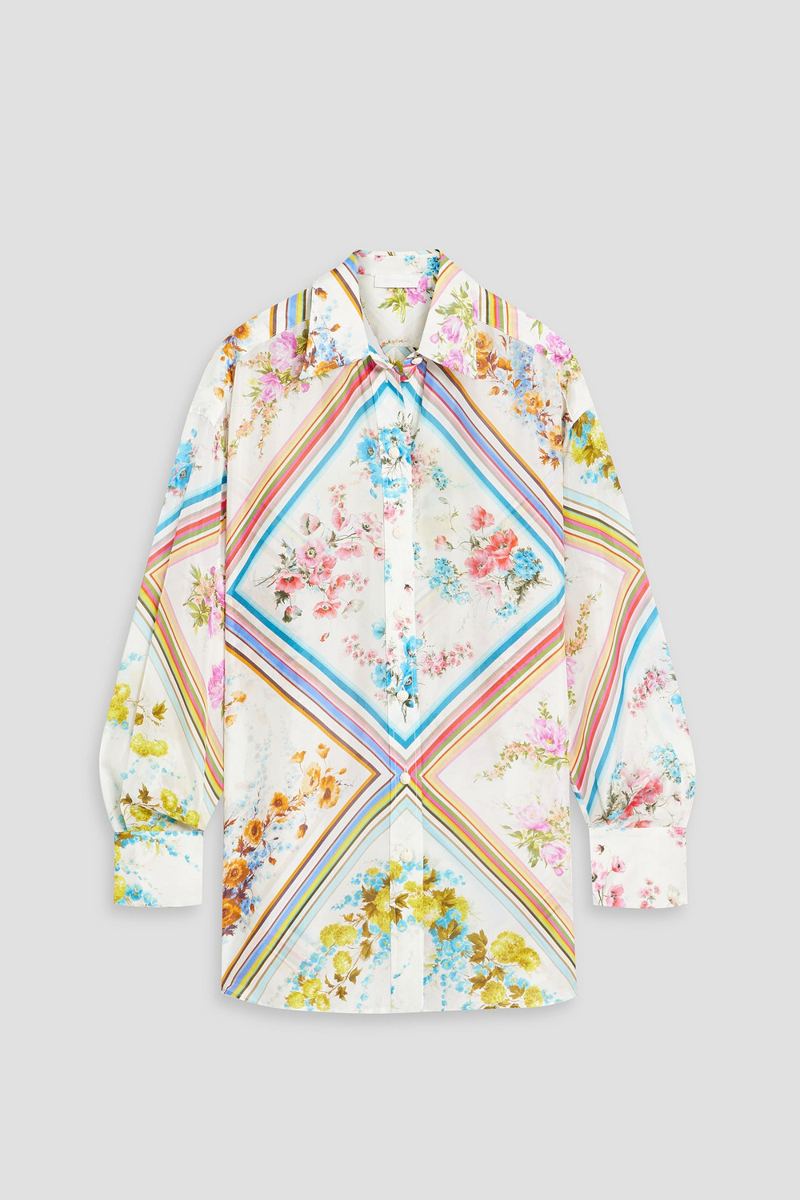 zimmermann - printed silk shirt - white - 00
