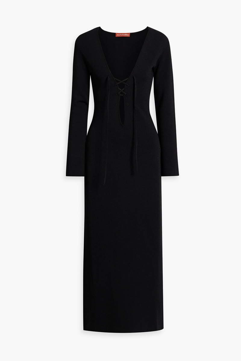 Altuzarra - Lace-up stretch-knit maxi dress - Black - S