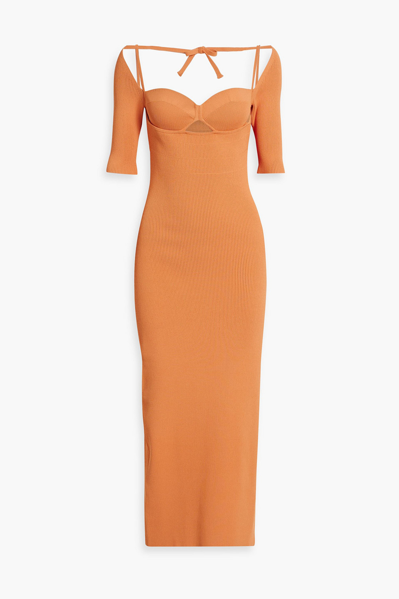 Altuzarra - Mareen cutout ribbed-knit maxi dress - Orange - XS