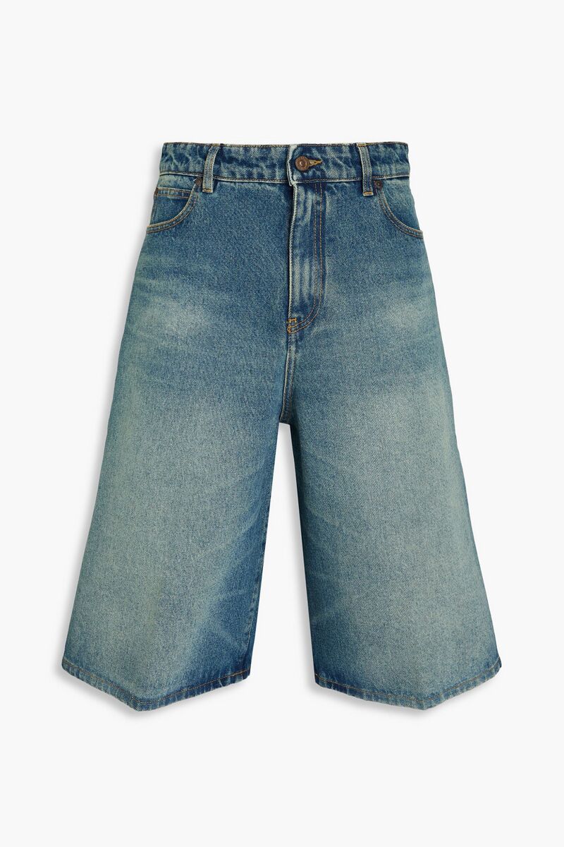 Victoria Beckham - Distressed denim shorts - Blue - 30