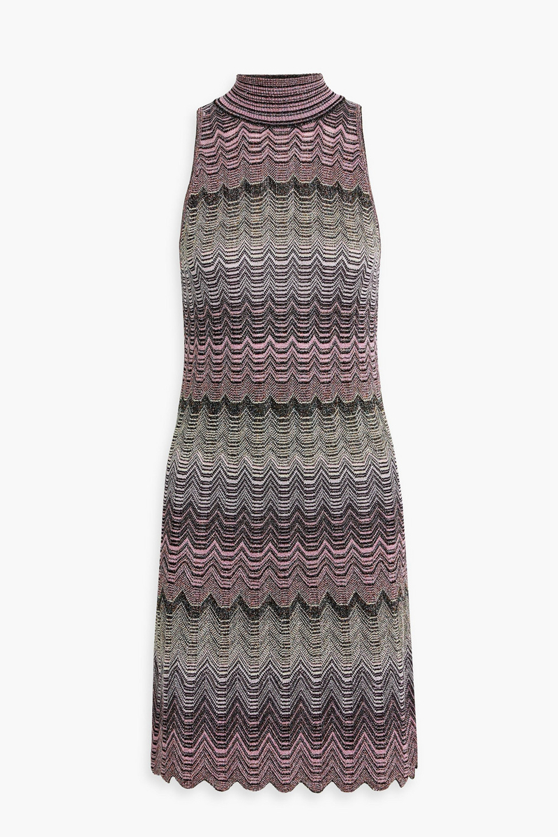 missoni - metallic crochet-knit mini dress - pink - it 40