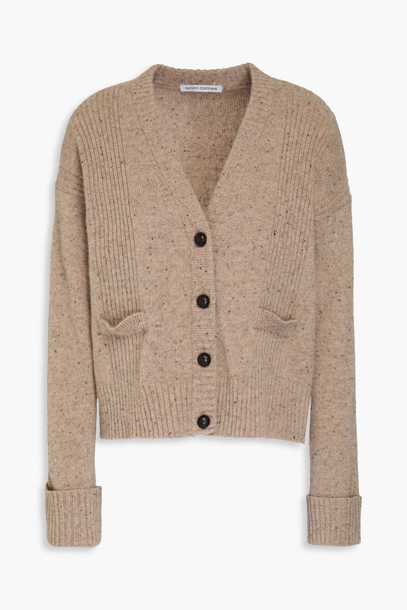 Autumn Cashmere - Donegal ribbed cashmere cardigan - Neutral - L