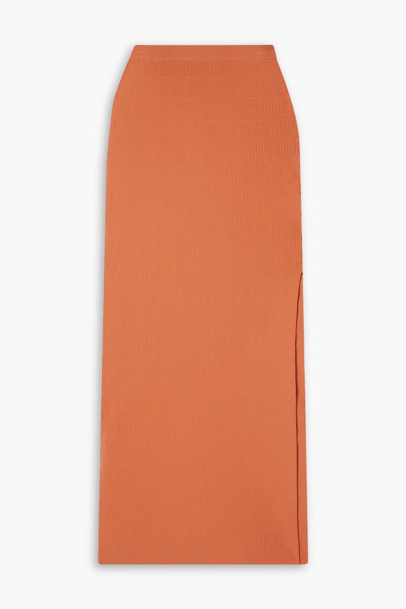 Altuzarra - Irvette ribbed-knit maxi skirt - Orange - S